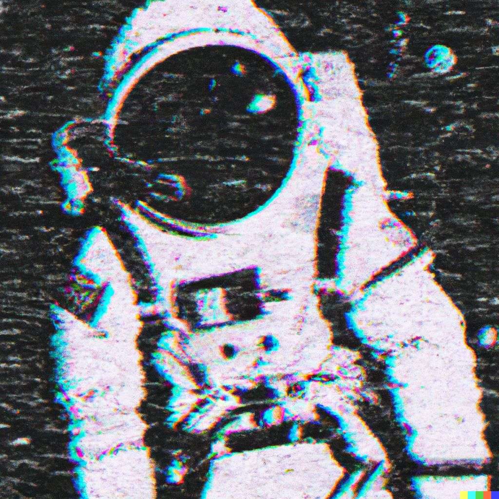 an astronaut, pixel sorting glitch art